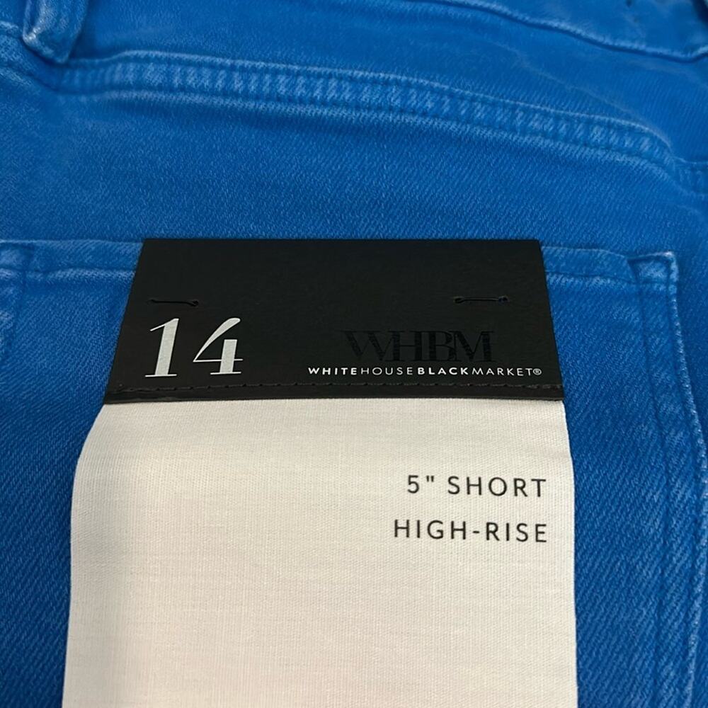 WHBM High Rise Pleated Shorts Blue Size 14 NWT - Picture 4 of 10